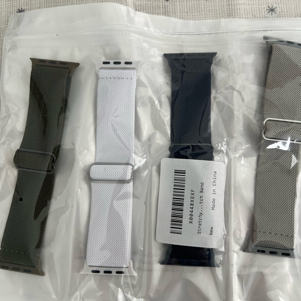 Stylish Apple Watch Band Set - Black, White, Gray, Green